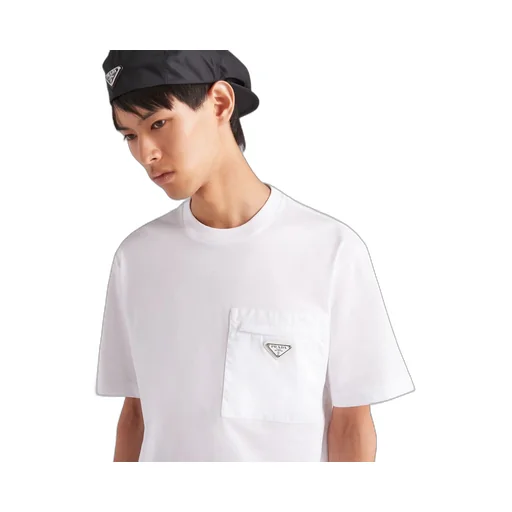 Re-Nylon and jersey T-shirt