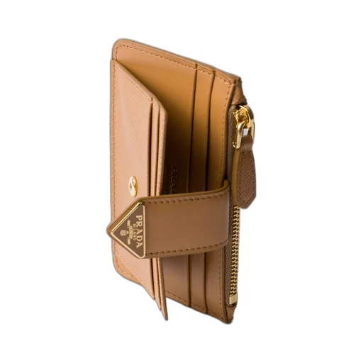 Saffiano and smooth leather card holder