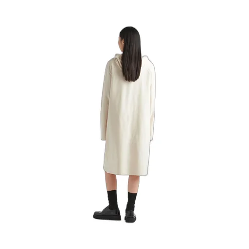 Stretch cotton fleece hoodie dress