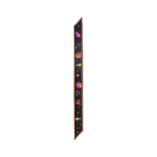 Printed twill skinny scarf