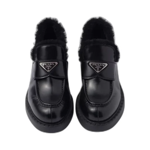 Brushed leather loafers