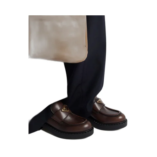 Chocolate leather loafers