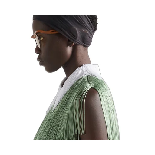 Organza top with fringe