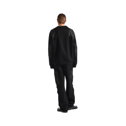 Cotton fleece pants with Re-Nylon details