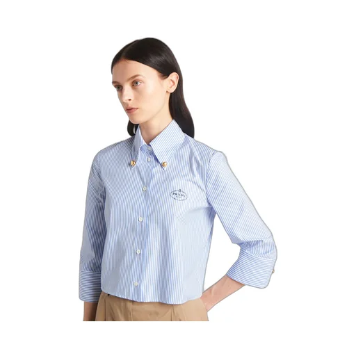 Embroidered striped shirt