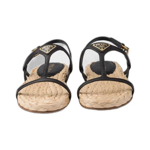 Flat nappa leather sandals