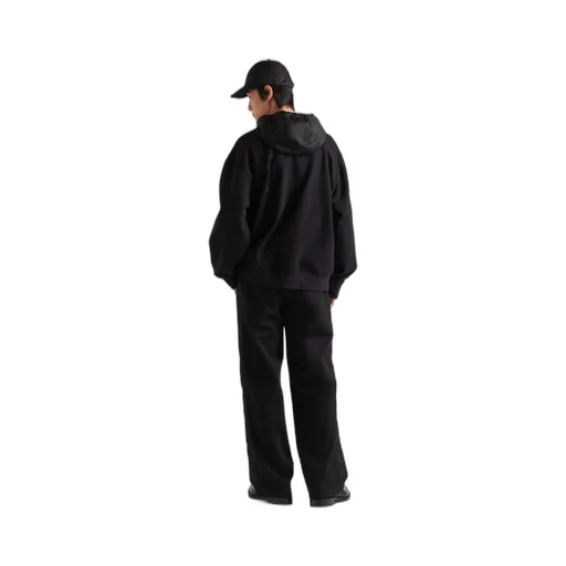 Cotton fleece pants with Re-Nylon details