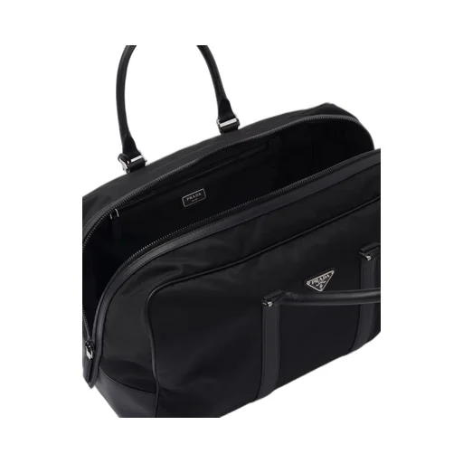 Re-Nylon and Saffiano leather duffel bag