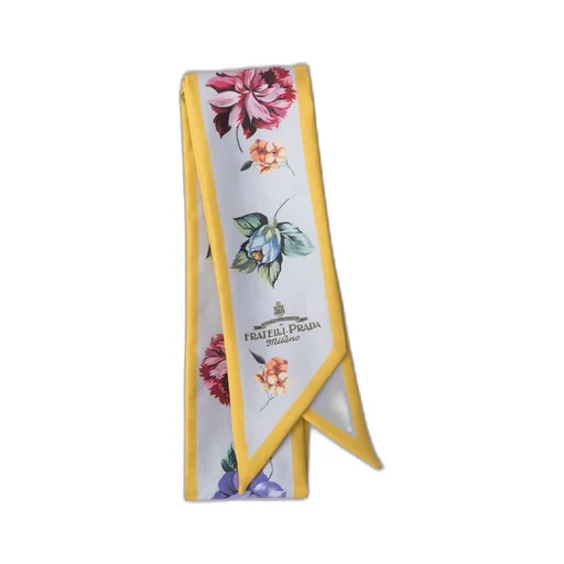 Printed twill skinny scarf