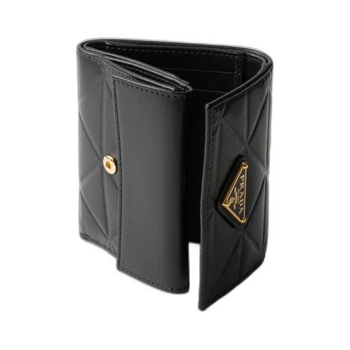Small leather wallet with triangle motif