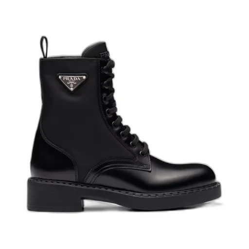 Brushed-leather and Re-Nylon boots