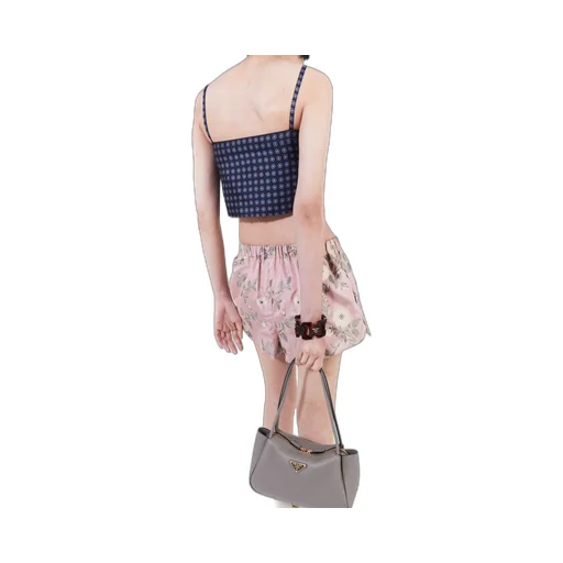 Floral print jacquard shorts