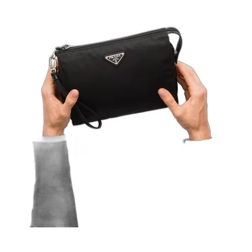 Re-Nylon and Saffiano leather necessaire