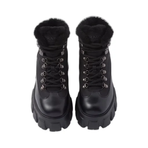 Monolith leather and Re-Nylon booties