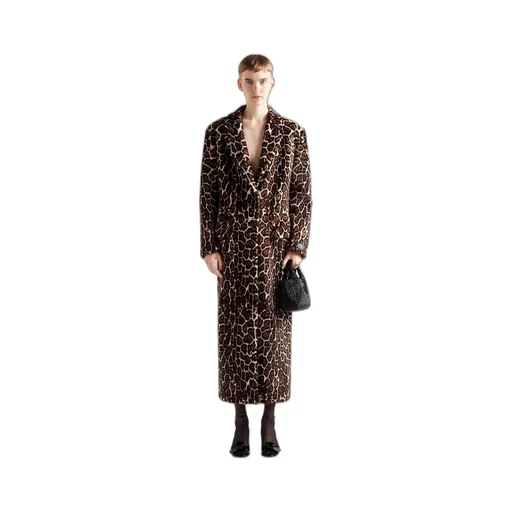 Printed sheepskin coat