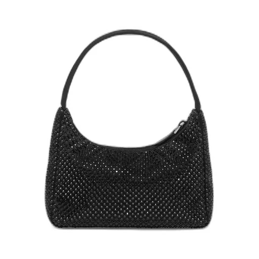 Satin mini-bag with crystals