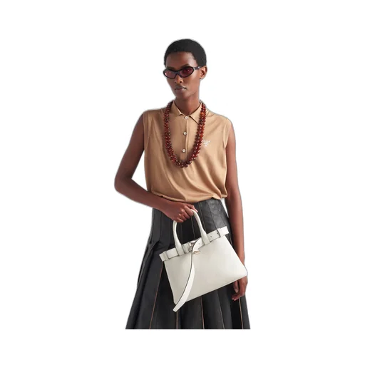 Pleated leather skirt