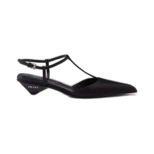 Satin slingback pumps