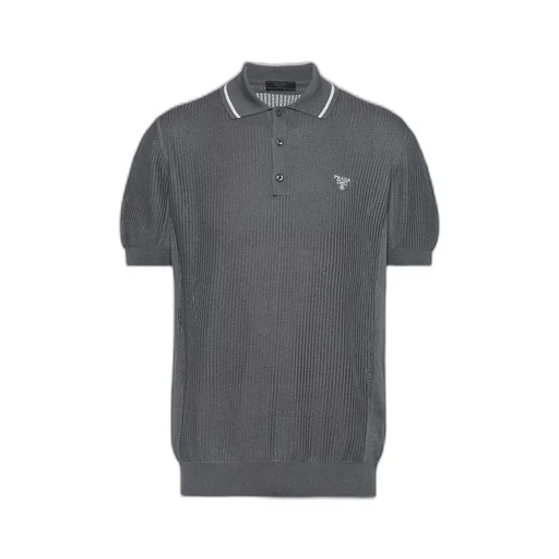 Silk and cotton polo shirt