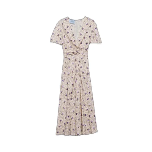 Printed pongee dress