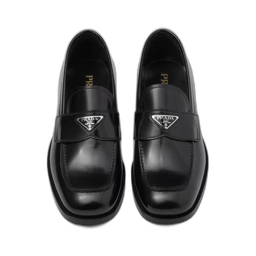 Brushed leather loafers