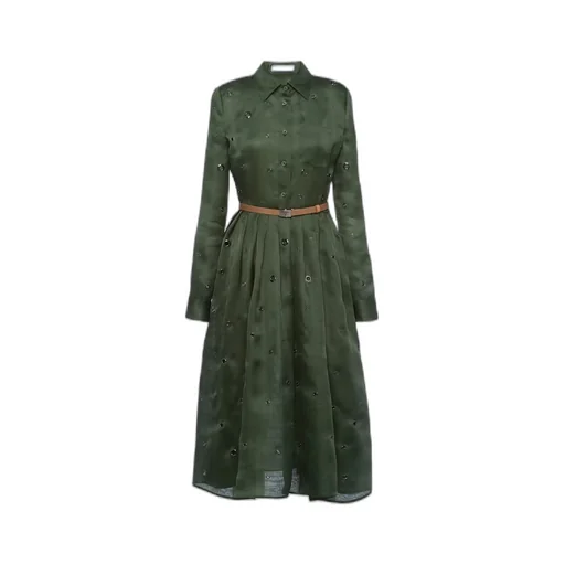 Organza dress with grommet embellishment
