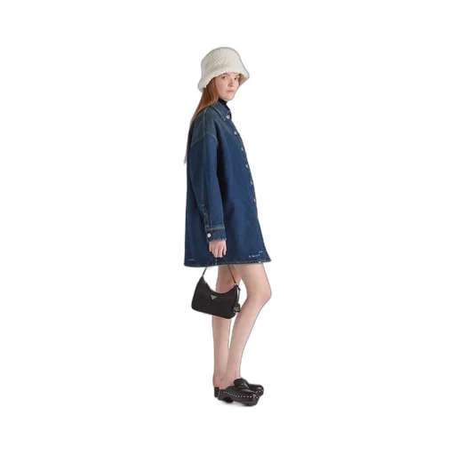 Oversized padded denim shirt