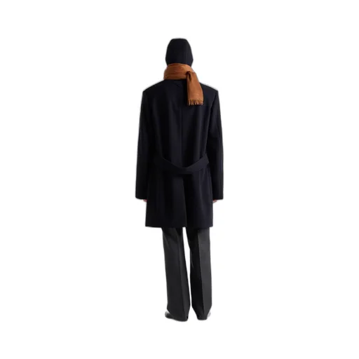 Single-breasted wool blend coat