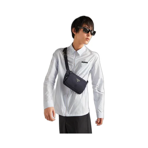 Re-Nylon and Saffiano leather shoulder bag