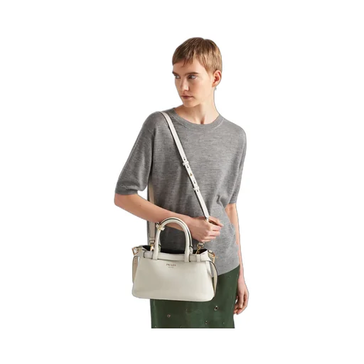 Prada Buckle small leather handbag with double belt