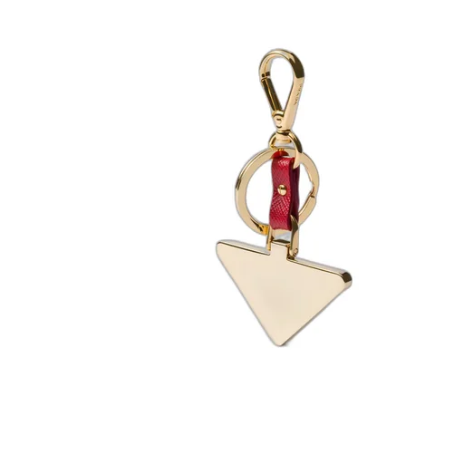 Saffiano Leather and Metal Keychain