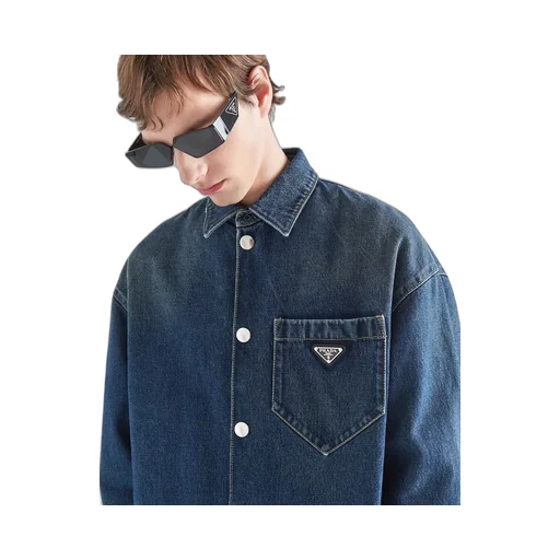 Padded denim shirt