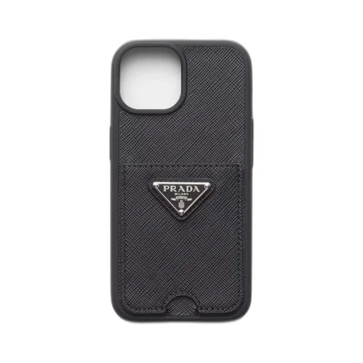 Saffiano leather cover for iPhone 15