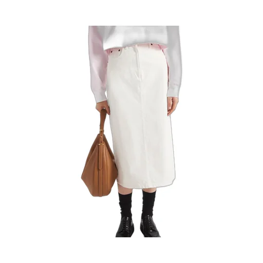 Flared denim skirt