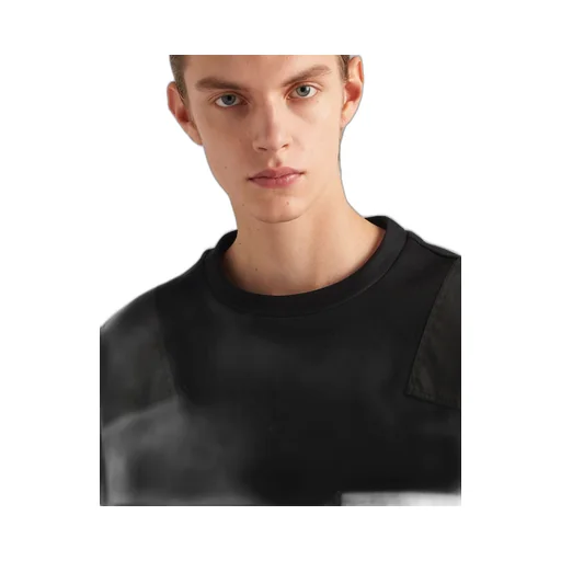 Cotton sweatshirt with Re-Nylon details