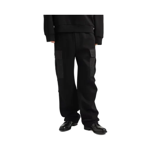 Cotton fleece pants with Re-Nylon details