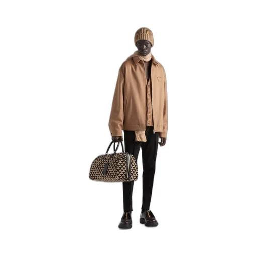 Camel hair blouson jacket
