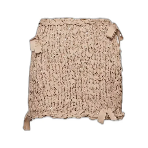 Silk ribbon miniskirt