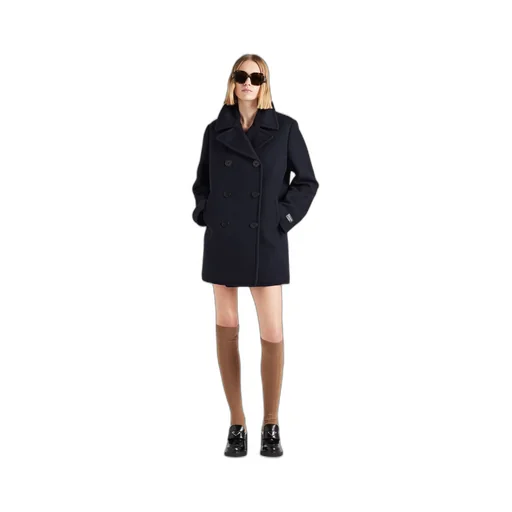 Double-breasted cloth peacoat
