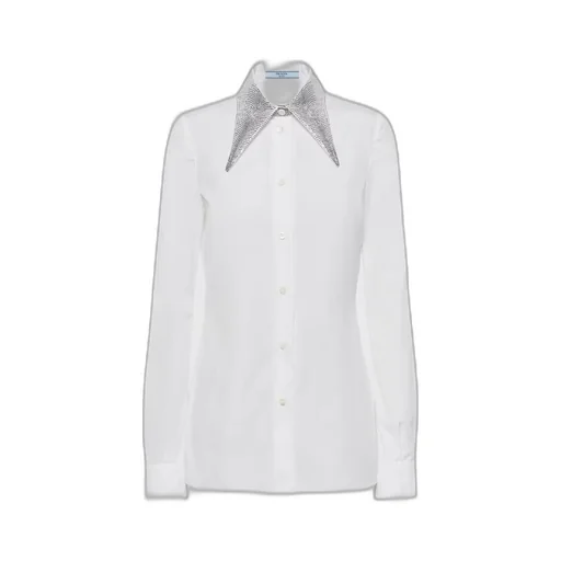 Embroidered poplin shirt