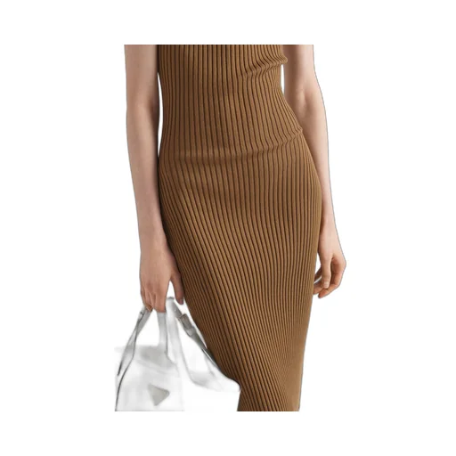 Ribbed knit cotton dress