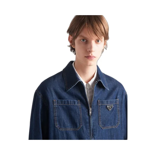 Light denim zipper jacket