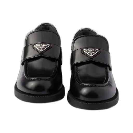 Brushed leather loafers