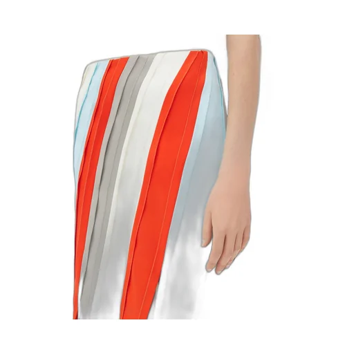 Fluid Viscose Stripe Skirt