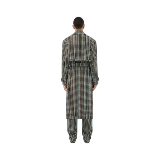 Cotton Check Trench Coat