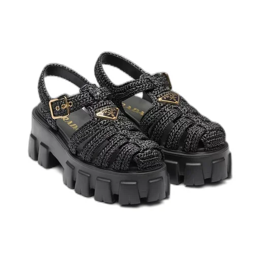 Monolith crochet cage sandals