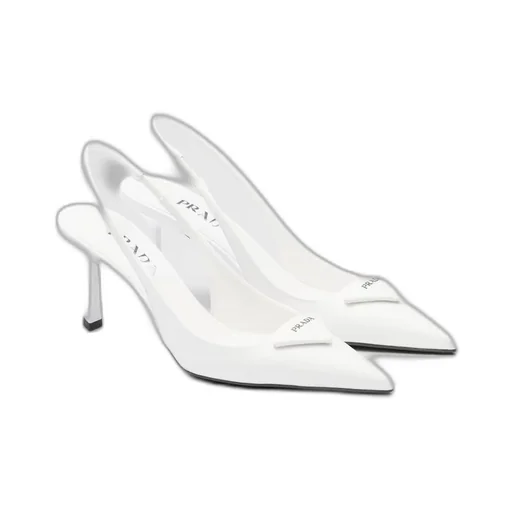 Brushed leather slingback pumps