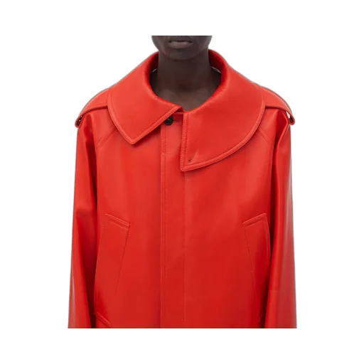 Leather Blouson With Wide Collar