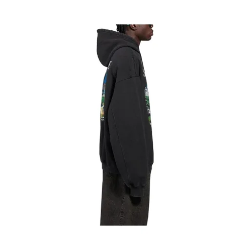 landscape Loose Hoodie Black