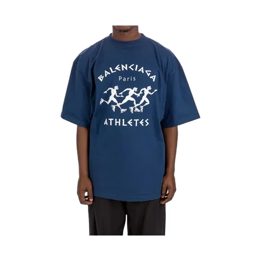 Running Pattern Printing Logo Loose T-Shirt
